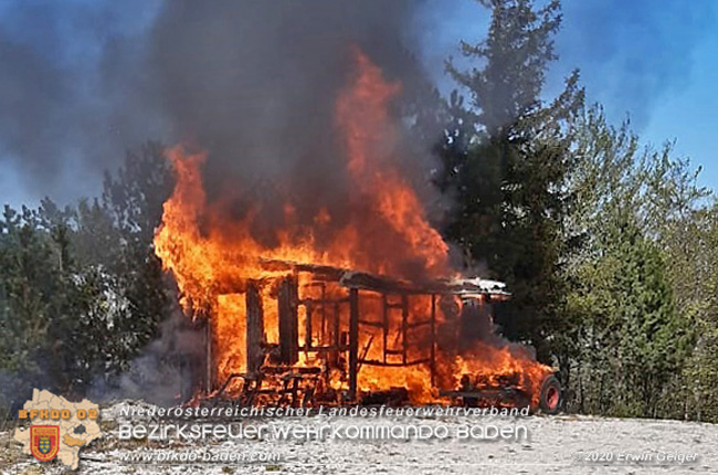 20200420 Brand einer Jagdhütte bei Furth a.d.Triesting  Foto: © Erwin Geiger