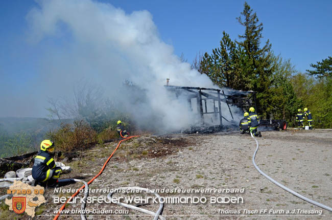 20200420 Brand einer Jagdhütte bei Furth a.d.Triesting  Foto: © Thomas Tisch FF Furth a.d.Triesting