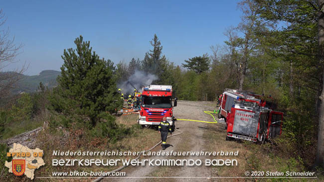 20200420 Brand einer Jagdhütte bei Furth a.d.Triesting  Foto: © Stefan Schneider BFK Baden