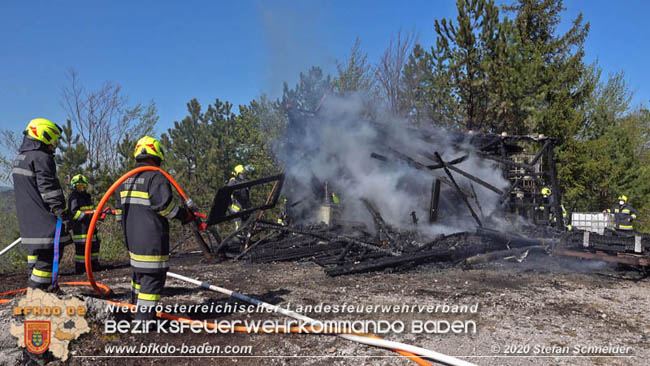 20200420 Brand einer Jagdhütte bei Furth a.d.Triesting  Foto: © Stefan Schneider BFK Baden