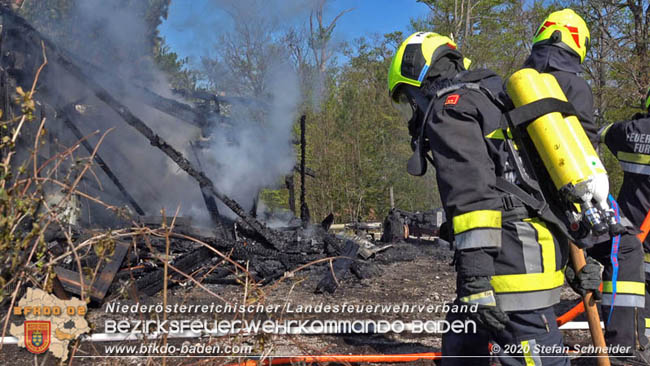 20200420 Brand einer Jagdhütte bei Furth a.d.Triesting  Foto: © Stefan Schneider BFK Baden