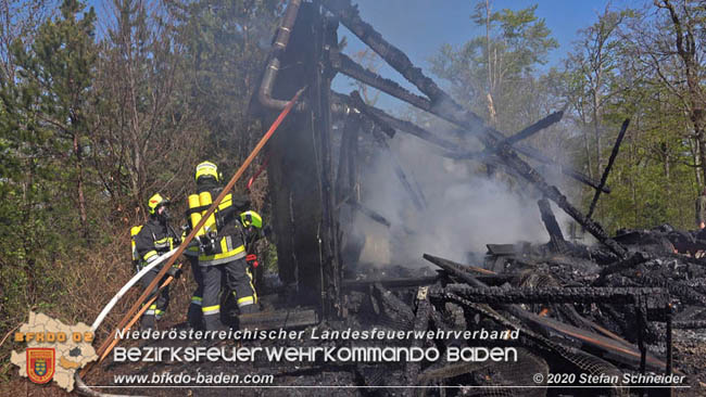 20200420 Brand einer Jagdhütte bei Furth a.d.Triesting  Foto: © Stefan Schneider BFK Baden