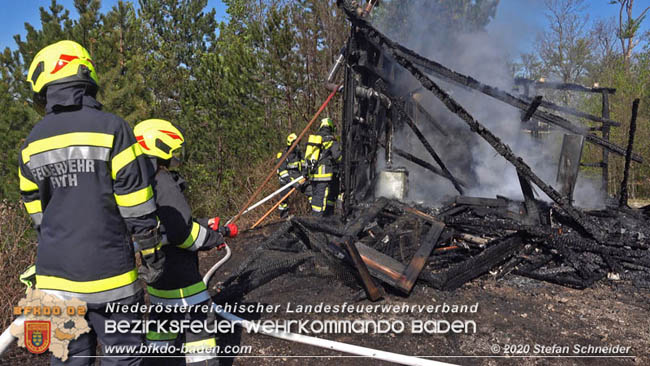 20200420 Brand einer Jagdhütte bei Furth a.d.Triesting  Foto: © Stefan Schneider BFK Baden