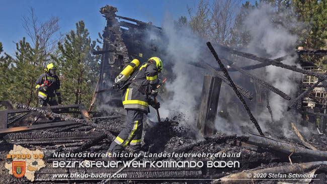 20200420 Brand einer Jagdhütte bei Furth a.d.Triesting  Foto: © Stefan Schneider BFK Baden