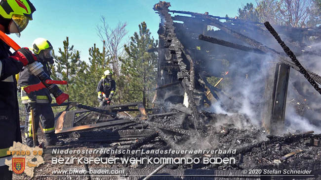 20200420 Brand einer Jagdhütte bei Furth a.d.Triesting  Foto: © Stefan Schneider BFK Baden