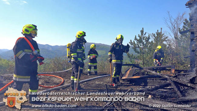 20200420 Brand einer Jagdhütte bei Furth a.d.Triesting  Foto: © Stefan Schneider BFK Baden