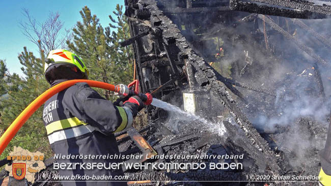 20200420 Brand einer Jagdhütte bei Furth a.d.Triesting  Foto: © Stefan Schneider BFK Baden