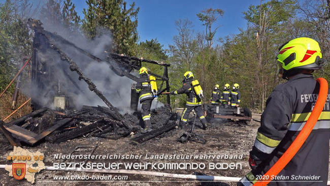 20200420 Brand einer Jagdhütte bei Furth a.d.Triesting  Foto: © Stefan Schneider BFK Baden