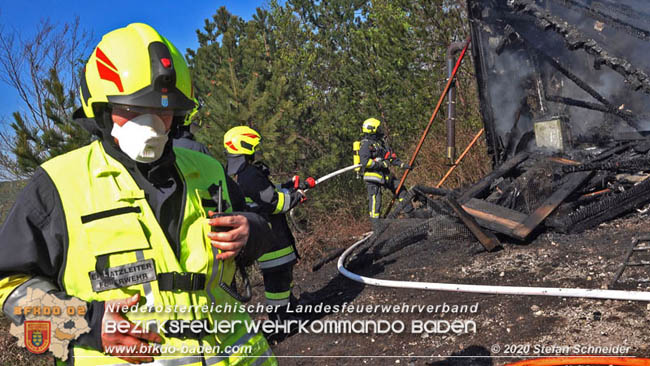 20200420 Brand einer Jagdhütte bei Furth a.d.Triesting  Foto: © Stefan Schneider BFK Baden