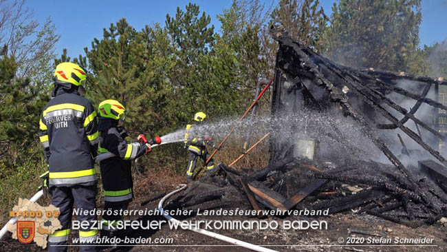 20200420 Brand einer Jagdhütte bei Furth a.d.Triesting  Foto: © Stefan Schneider BFK Baden