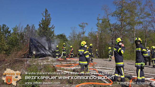 20200420 Brand einer Jagdhütte bei Furth a.d.Triesting  Foto: © Stefan Schneider BFK Baden