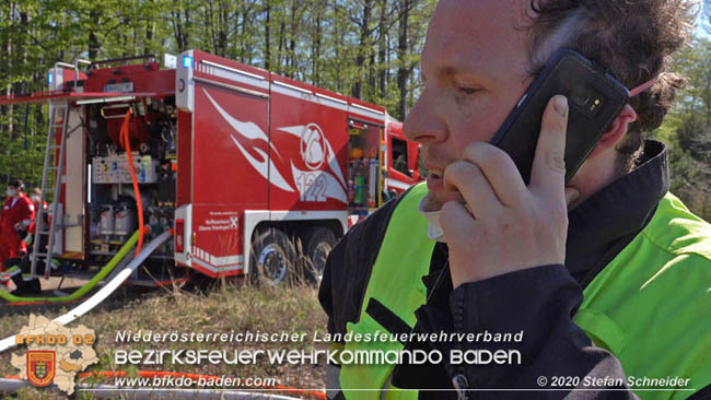 20200420 Brand einer Jagdhütte bei Furth a.d.Triesting  Foto: © Stefan Schneider BFK Baden