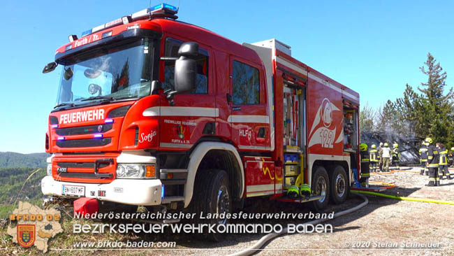 20200420 Brand einer Jagdhütte bei Furth a.d.Triesting  Foto: © Stefan Schneider BFK Baden