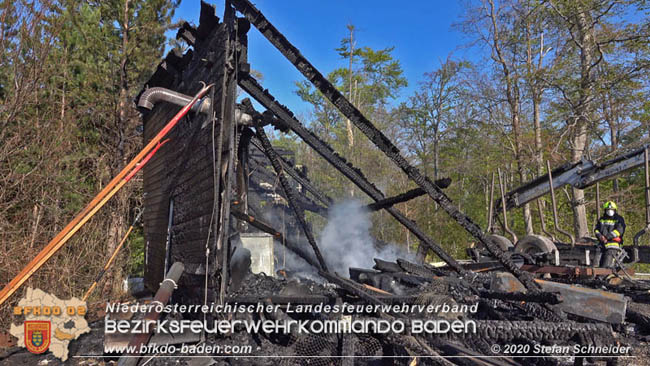 20200420 Brand einer Jagdhütte bei Furth a.d.Triesting  Foto: © Stefan Schneider BFK Baden