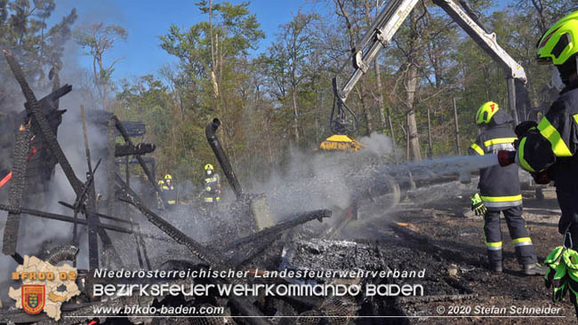 20200420 Brand einer Jagdhütte bei Furth a.d.Triesting  Foto: © Stefan Schneider BFK Baden