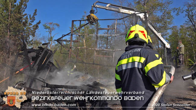 20200420 Brand einer Jagdhütte bei Furth a.d.Triesting  Foto: © Stefan Schneider BFK Baden