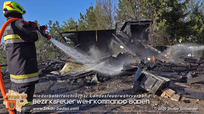 20200420 Brand einer Jagdhütte bei Furth a.d.Triesting  Foto: © Stefan Schneider BFK Baden