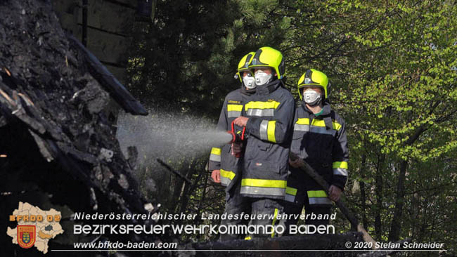 20200420 Brand einer Jagdhütte bei Furth a.d.Triesting  Foto: © Stefan Schneider BFK Baden