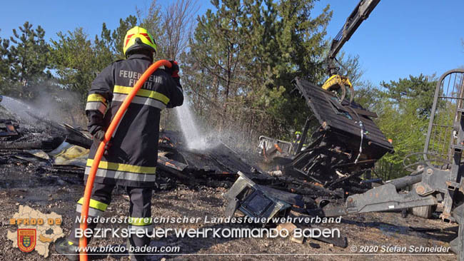 20200420 Brand einer Jagdhütte bei Furth a.d.Triesting  Foto: © Stefan Schneider BFK Baden