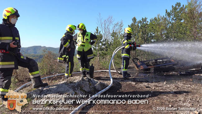 20200420 Brand einer Jagdhütte bei Furth a.d.Triesting  Foto: © Stefan Schneider BFK Baden