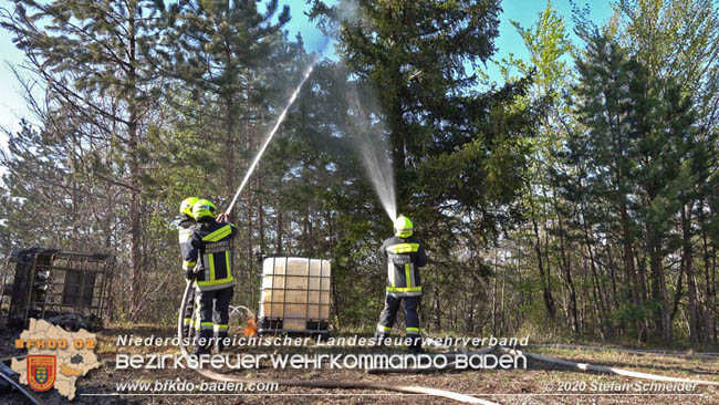 20200420 Brand einer Jagdhütte bei Furth a.d.Triesting  Foto: © Stefan Schneider BFK Baden