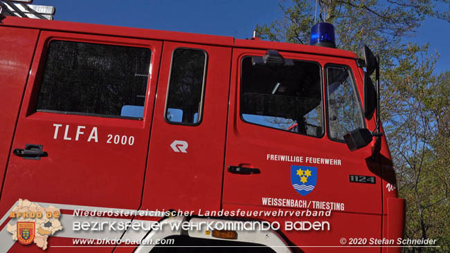 20200420 Brand einer Jagdhütte bei Furth a.d.Triesting  Foto: © Stefan Schneider BFK Baden
