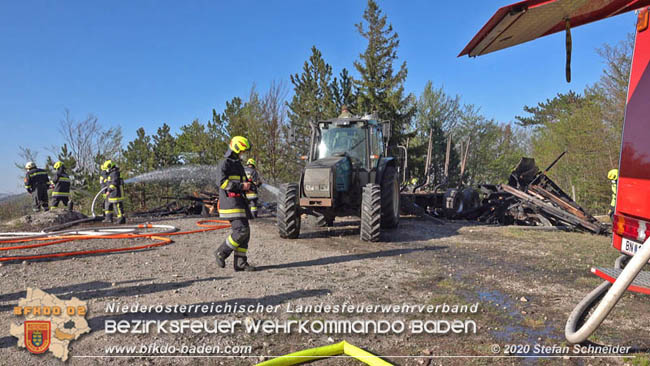 20200420 Brand einer Jagdhütte bei Furth a.d.Triesting  Foto: © Stefan Schneider BFK Baden