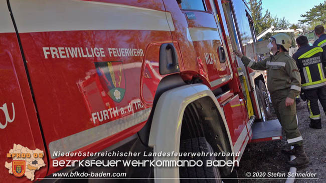 20200420 Brand einer Jagdhütte bei Furth a.d.Triesting  Foto: © Stefan Schneider BFK Baden