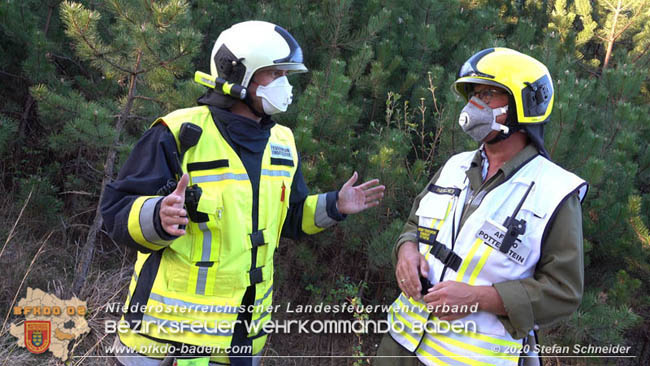 20200422 Waldbrand im Bereich Bezirksgrenze Wopfing (WN) und Alkersdorf (BN)  Foto: © Stefan Schneider BFK Baden