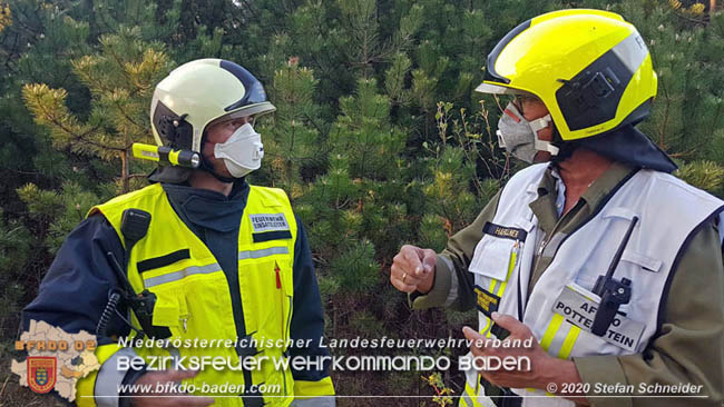 20200422 Waldbrand im Bereich Bezirksgrenze Wopfing (WN) und Alkersdorf (BN)  Foto: © Stefan Schneider BFK Baden