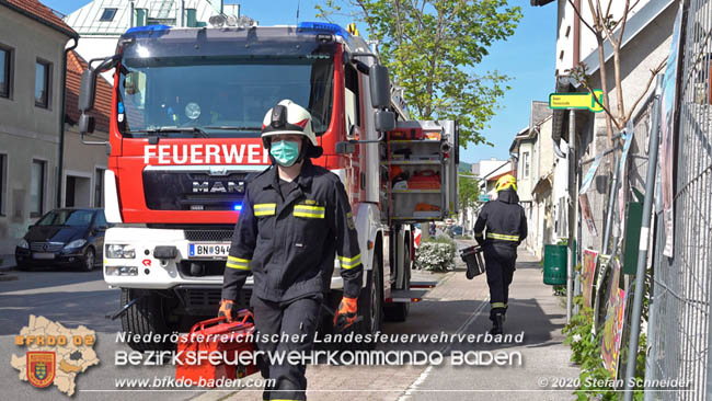 20200428 Verkehrsunfall in Baden Vöslauerstraße Foto: © Stefan Schneider BFK Baden 20200428 Verkehrsunfall in Baden Vöslauerstraße Foto: © Stefan Schneider BFK Baden