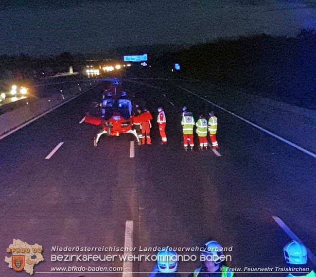 20200522 Verkehrsunfall auf der A2 zwischen Traiskirchen und Baden  Foto: © Freiwillige Feuerwehr Traiskirchen-Stadt