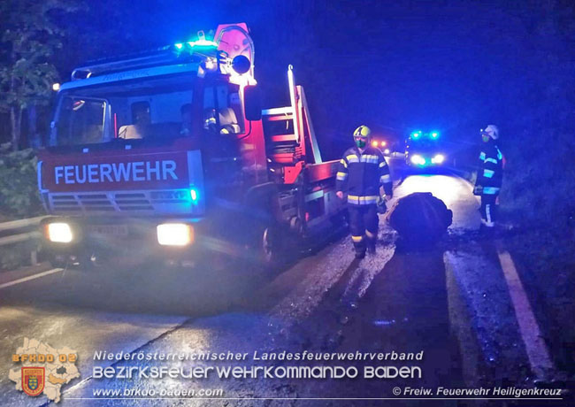 20200523 Steinschlag auf der B210 im Helenental bei Sattelbach  Foto: © Freiwillige Feuerwehr Heiligenkreuz