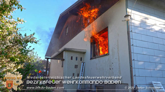 20200606 Brand in einem Tribuswinkler Einfamilienhaus   Foto: © Stefan Schneider BFK Baden 