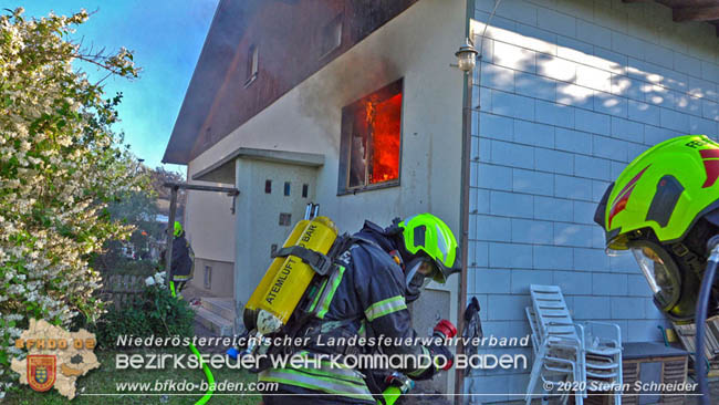 20200606 Brand in einem Tribuswinkler Einfamilienhaus   Foto: © Stefan Schneider BFK Baden 