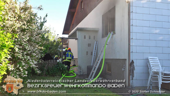 20200606 Brand in einem Tribuswinkler Einfamilienhaus   Foto: © Stefan Schneider BFK Baden 