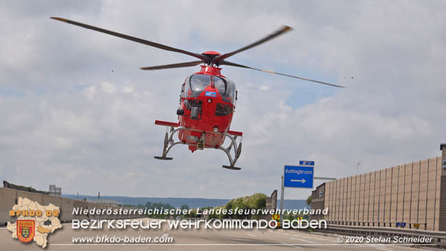 20200611 Verkehrsunfall mit 8 Verletzten auf der A2 bei Kottingbrunn RFB Süd   Foto: © Stefan Schneider BFK Baden