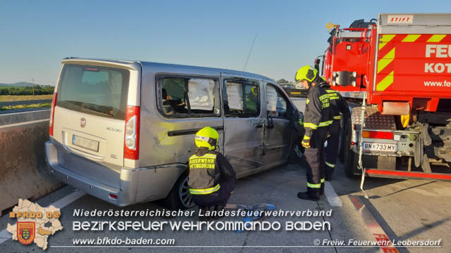 20200730 3 Verkehrsunfaelle auf der A2 zwischen Leobersdorf und Baden  Fotos: © Freiwillige Feuerwehr Leobersdorf