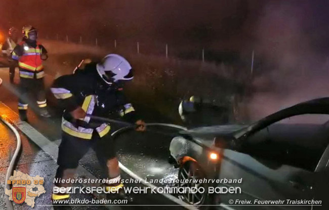 20200816 Fahrzeug in Vollbrand auf der A2 zwischen Traiskirchen und Knoten Guntramsdorf Foto: © Markus Ebermann Freiwillige Feuerwehr-Traiskirchen-Stadt