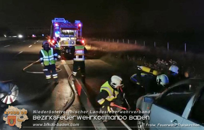 20200816 Fahrzeug in Vollbrand auf der A2 zwischen Traiskirchen und Knoten Guntramsdorf Foto: © Markus Ebermann Freiwillige Feuerwehr-Traiskirchen-Stadt