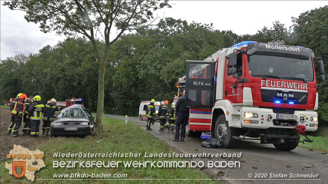 20200928 Verkehrsunfall Möllersdorf - Münchendorf  Fotos: © Stefan Schneider BFK Baden