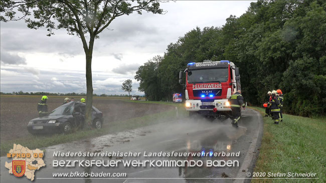 20200928 Verkehrsunfall Möllersdorf - Münchendorf  Fotos: © Stefan Schneider BFK Baden