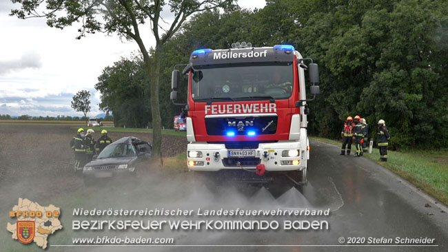 20200928 Verkehrsunfall Möllersdorf - Münchendorf  Fotos: © Stefan Schneider BFK Baden