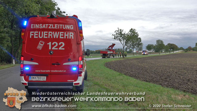 20200928 Verkehrsunfall Möllersdorf - Münchendorf  Fotos: © Stefan Schneider BFK Baden