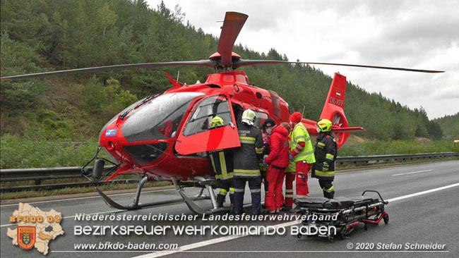 20201014 Verkehrsunfall auf der A21 zwischen Mayerling und Heiligenkreuz  Foto: © Stefan Schneider 