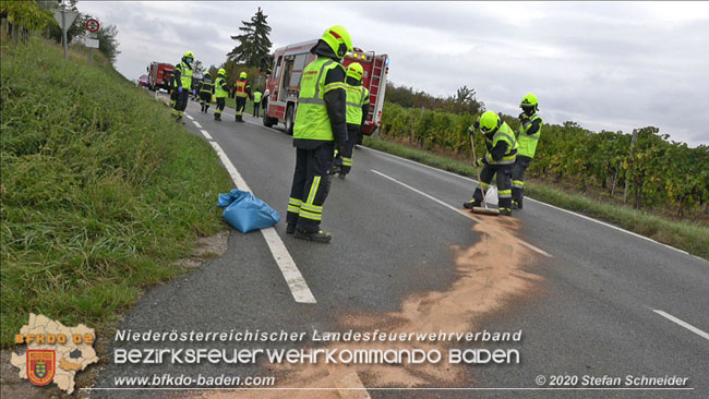 20201017 Pkw Geländewagen verunfallt auf der Weinbergstraße L151 zwischen Pfaffstätten und Gumpoldskirchen   Foto: © Stefan Schneider BFKDO BADEN