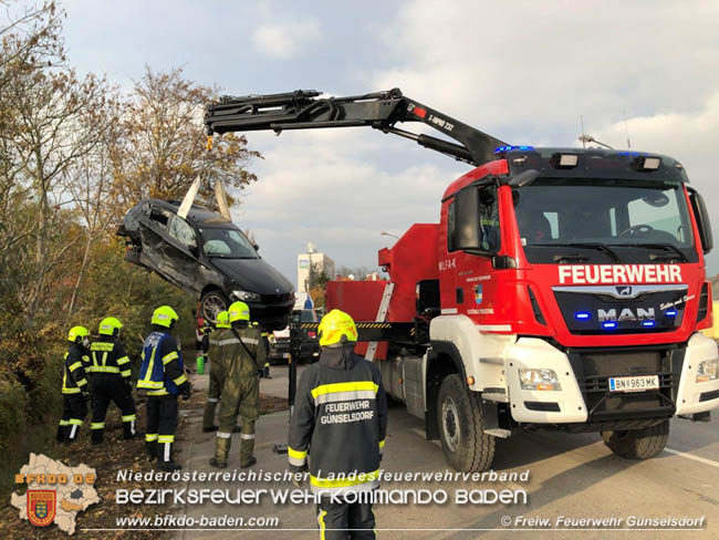 20201114 Verkehrsunfall auf der LB17 in Günselsdorf  Foto: © Christopher Neumayer FF Günselsdorf 