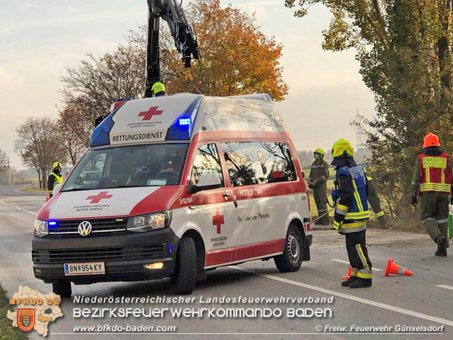 20201114 Verkehrsunfall auf der LB17 in Günselsdorf  Foto: © Christopher Neumayer FF Günselsdorf 