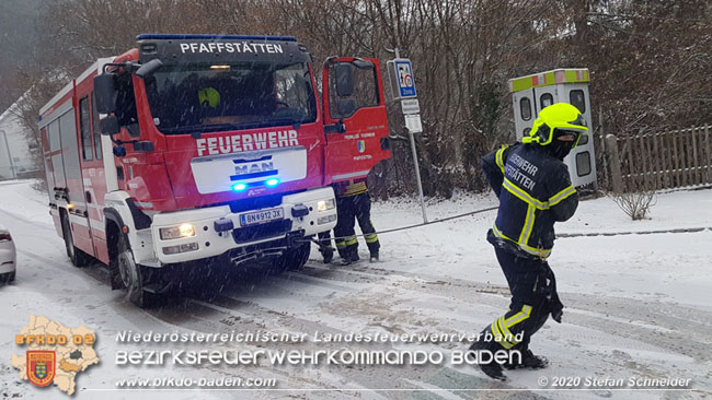 20201203 Verkehrsunfall Einöde Pfaffstätten  Foto: © Stefan Schneider BFKDO BADEN
