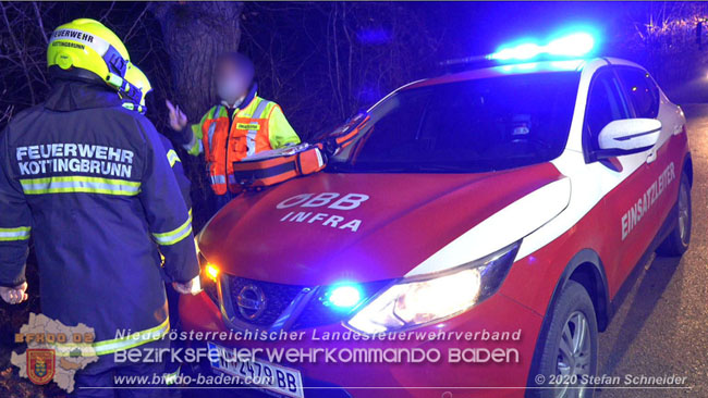 20201205 Unfall auf der Südbahnstrecke bei Kottingbrunn  Foto: © Stefan Schneider BFKDO BADEN